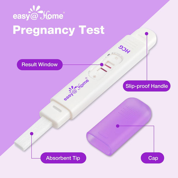 Pregnancy Test Kit for Early Detection—5 x Easy@Home 10 MIU/mL hCG Pregnancy Tests, Midstream Home Fertility Test Kit