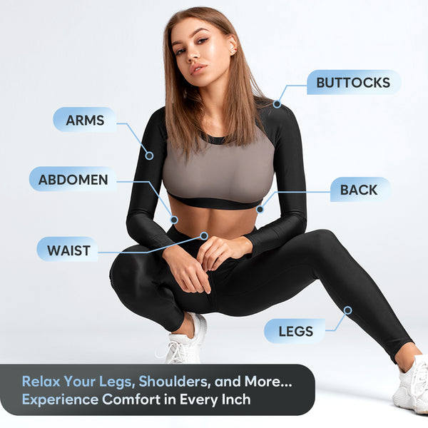 TENS Unit Muscle Stimulator Machine: Easy@Home Electric EMS Massager - Rechargeable Electronic Pulse Massager for Pain Relief Therapy - Dual Channel 24 Modes 10 Pads EHE080