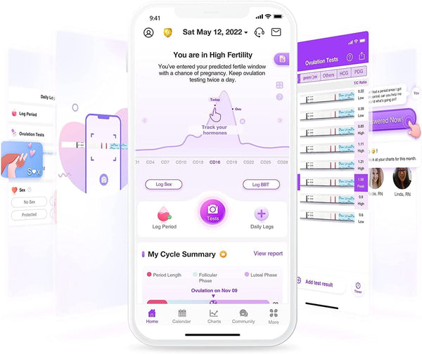 Easy@Home Ovulation Fertility Test Predictor Kit: 20 LH + 5 HCG Strips Precise Fertility Test for Women Ovulation Monitor - Powered by Premom App
