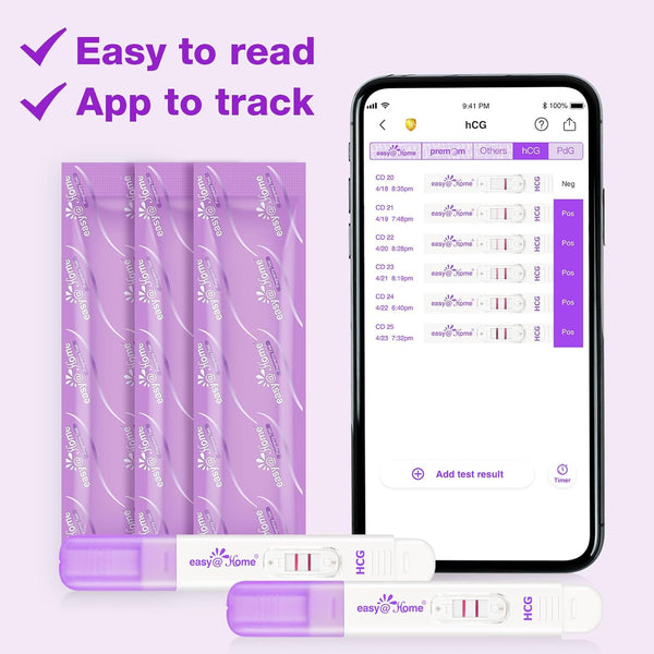 Pregnancy Test Kit for Early Detection—5 x Easy@Home 10 MIU/mL hCG Pregnancy Tests, Midstream Home Fertility Test Kit