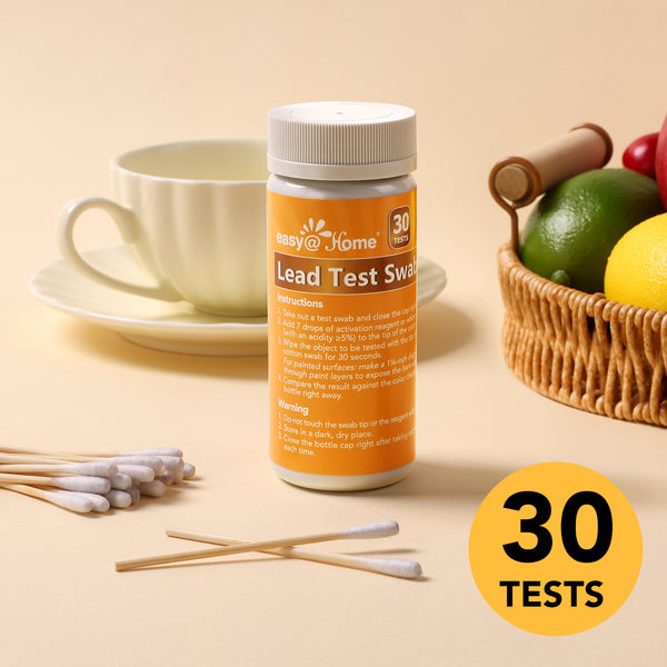 Easy@Home Lead Test Kit – 30 Rapid Testing Swabs with 30‑Second Colour‑Change Results. at Home Lead Test Kits Use for Paint, Toys, Dishes, Metals, Ceramic, Wood #EZLT-S:30
