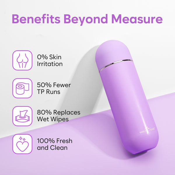 Easy@Home Portable Travel Bidet: Peri Bottle for Postpartum Essentials - Handheld Sprayer Kit for Perineal Care & Personal Hygiene | 380ml (12.8oz) | Women & Men | EPB-01 Pink