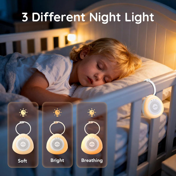 Easy@Home Portable White Noise Machine with 30 Relaxing Sounds, Automatic Timer, Child Lock, and Night Light | Ideal for Babies and Adults, White Noise Generator and Sounds for Sleep and Relaxation