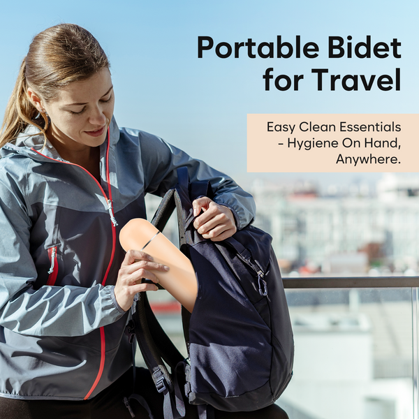 Easy@Home Portable Travel Bidet: Peri Bottle for Postpartum Care & Personal Hygiene - Handheld Sprayer Kit with 380ml(12.8 oz) Large Capacity Bottle - High Pressure Water Spray for Women & Men | EPB-01 Brown