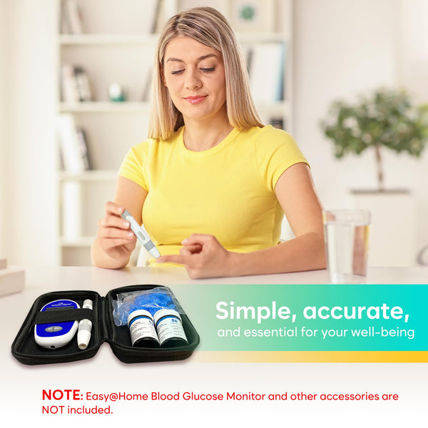 Blood Glucose Test Strips for Diabetes: for Use with Easy@Home Blood Sugar Monitor - Self Glucose Testing - 100 Diabetic Test Strips EBG-100SL-STRIP