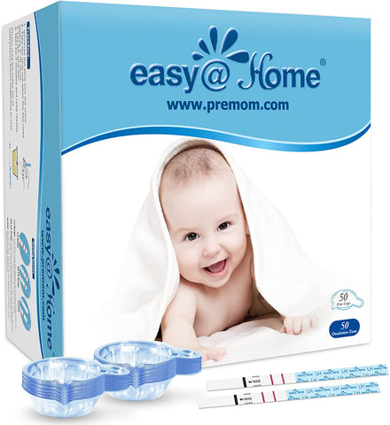 Easy@Home Ovulation Test Predictor Kit : Accurate Fertility Test for Women (Width of 5mm), Fertility Monitor Test Strips, 50 LH Strips