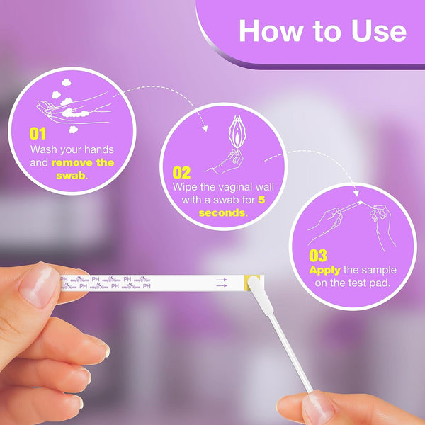 Easy@Home Vaginal pH Test -30 Strips | BV Test Kit at Home for Women | Yeast Infection Test + pH Balance for Women