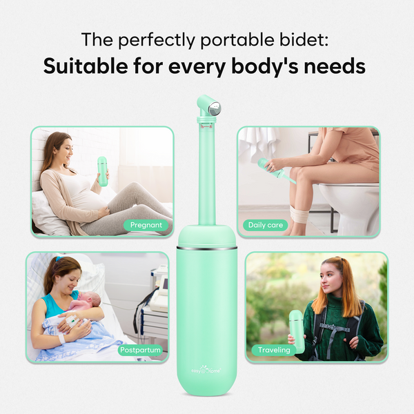 Easy@Home Portable Bidet for Travel: Peri Bottle for Postpartum Care - Handheld Sprayer for Women & Men | 380ml(12.8oz) Large Personal Hygiene Cleaning Bottle | BPA-free | EPB-01 Green