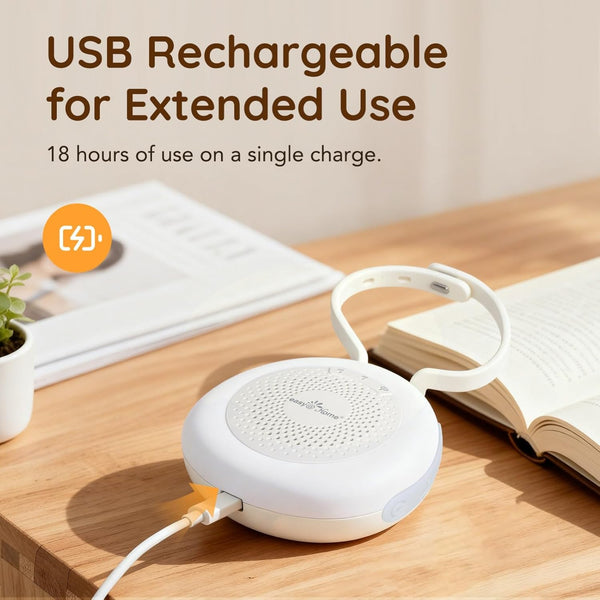Easy@Home Portable White Noise Machine with 30 Relaxing Sounds, Automatic Timer, Child Lock, and Night Light | Ideal for Babies and Adults, White Noise Generator and Sounds for Sleep and Relaxation