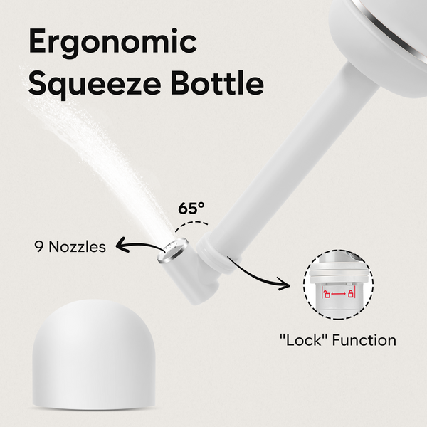 Easy@Home Portable Bidet for Travel: Handheld Sprayer Kit - Personal Hygiene Peri Bottle for Women & Men | Perineal & Postpartum Care Essentials | 380mL (12.8 oz) Large Capacity Bottle | EPB-01 Grey