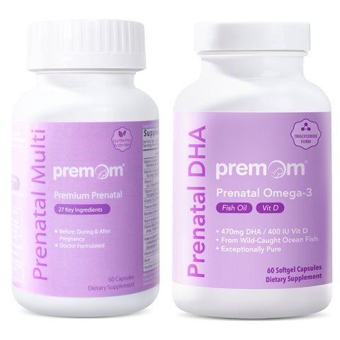 Premom Prenatal Essential Bundle - Multi-Vitamins & DHA Fish Oil