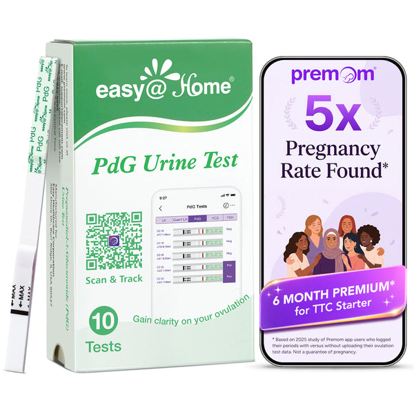 Easy@Home PdG Test Starter Kit with 10 Ct Strips & 6-Month Premom Premium
