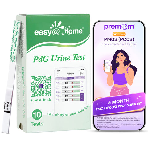 Easy@Home PdG Test - Track Post-Ovulation - 10 Strips + 6-Mo Premom Pro