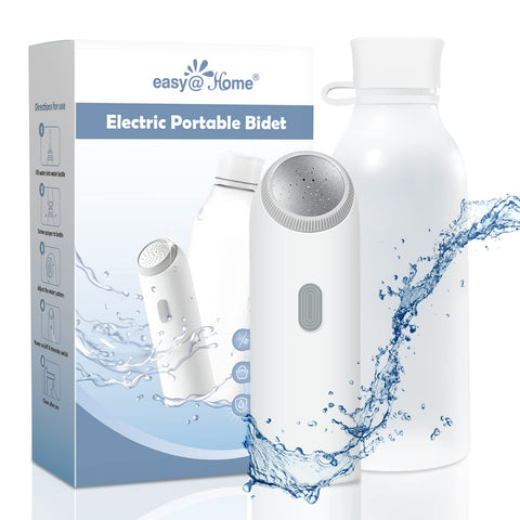 Easy@Home Portable Electric Handheld Travel Bidet: USB Rechargeable Mini Bidet Sprayer for Personal Hygiene Postpartum & Baby Care Perineal & Hemorrhoid Treatment - 4 Water Flow Types | 350ml