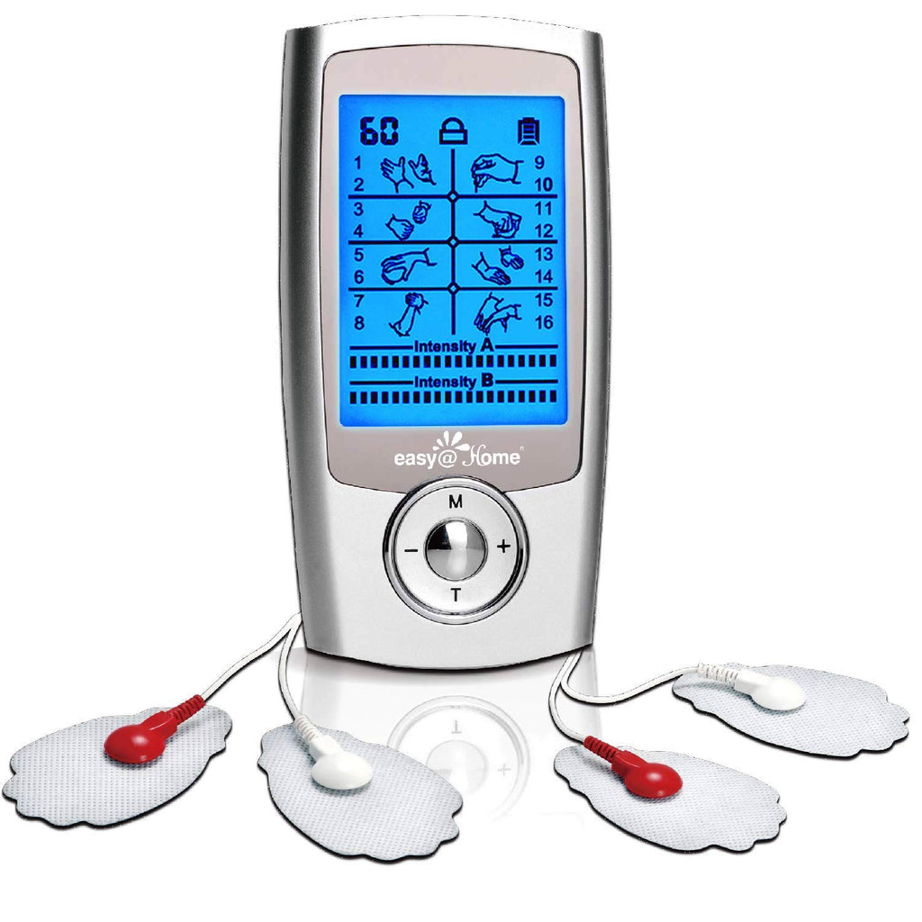 Easy@Home Mini Electronic Pulse Stimulator TENS Unit Muscle Massager - 510K Cleared for OTC Use Handheld Pain Relief Therapy Device – Pain Management on The Shoulder, Joint, Back, Leg&More (EHE029N)