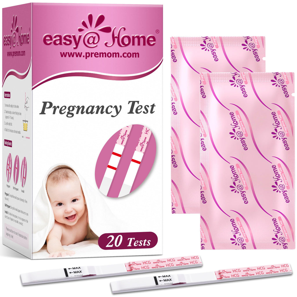 Test Pack Easy@Home Pregnancy Test Strips: 20 Bulk Pregnancy Strips, Early Detec