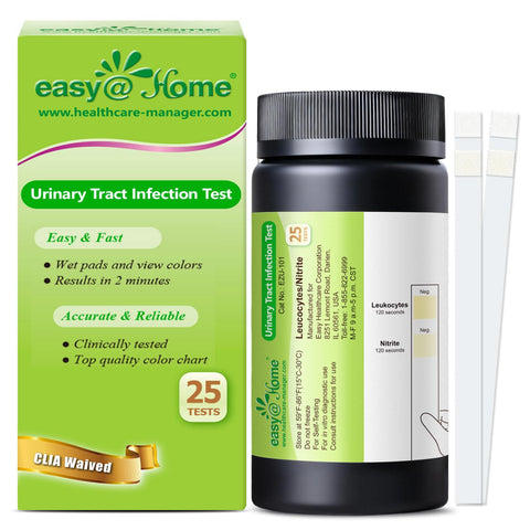 Easy@Home Urinary Tract Infection Test Strips, 25 Pack- UTI-25BTL-PCS:25