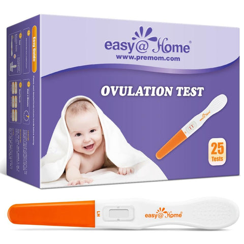 Easy@Home 25 Ovulation Predictor Kit Test Sticks, Powered by Premom App, Midstream, 25 Count