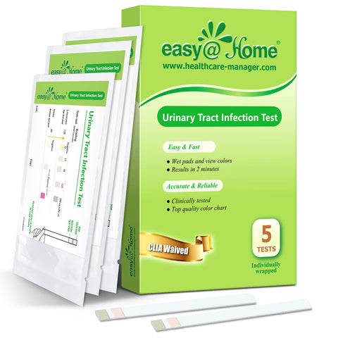 Easy@Home UTI Test Strips: Highly Accurate Urinary Tract Test Kit for Women Men, Bladder Infection Urine Testing, Quick Results, OTC Use (UTI - 5 Pack)