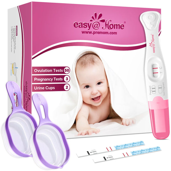 Test Pack Easy@Home Ovulation & Pregnancy Test Kit: 50 Ovulation Test Strips + 3