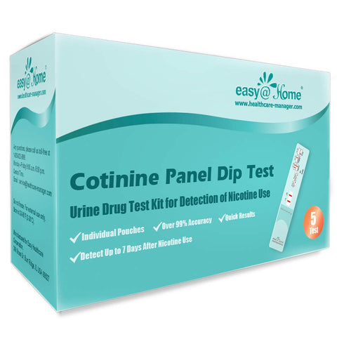 Easy@Home Nicotine Cotinine Urine Panel Dip Test Strips Kit- Sensitive Rapid Detection for Cotinine from Vaping Tobacco Cigarette Smoking Devices 200 ng/mL #ECOT-114