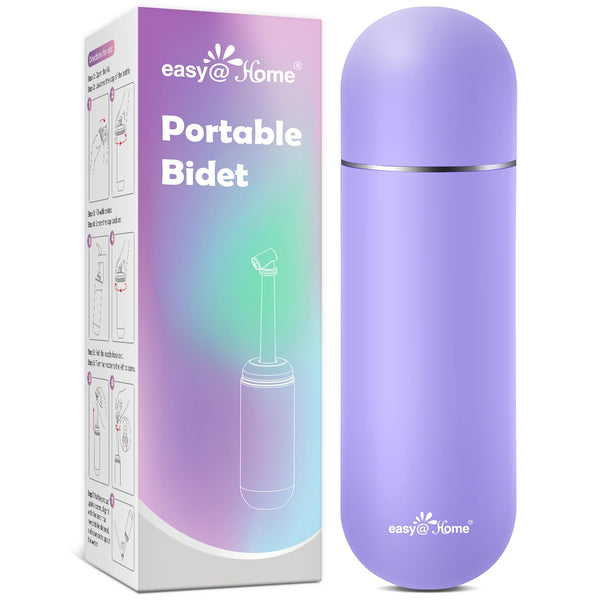 Portable Peri Bottle for Postpartum & Perineal Care: Easy@Home Handheld Bidet Perfect for Personal Hygiene Cleaning & Travel Friendly | 380ml Leakproof & Convenient Design | EPB-01 Purple