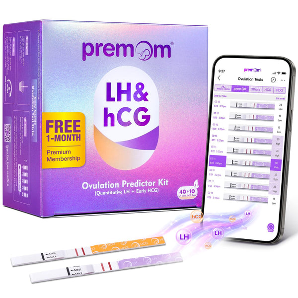 Premom Quantitative Ovulation Predictor Kit：40 Ovulation Tests + 10 Pregnancy Tests