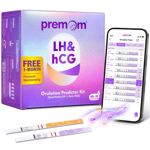 Premom Quantitative Ovulation Predictor Kit：40 Ovulation Tests + 10 Pregnancy Tests