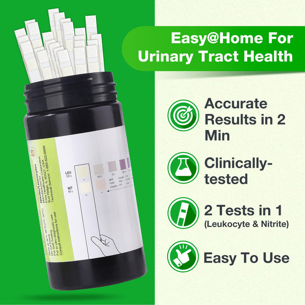 Easy@Home Urinary Tract Infection Test Strips, 25 Pack- UTI-25BTL-PCS:25