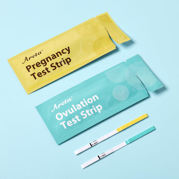 Areta Ovulation & Pregnancy Test Strips: 30 Ovulation Strips & 10 Pregnancy Tests Combo Kit Blue | Accurate at-Home Fertility Tracker | Highly Sensitive Early Pregnancy Detection | 30 LH + 10 HCG