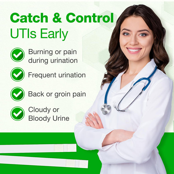 Easy@Home UTI Test Strips: Highly Accurate Urinary Tract Test Kit for Women Men, Bladder Infection Urine Testing, Quick Results, OTC Use (UTI - 5 Pack)