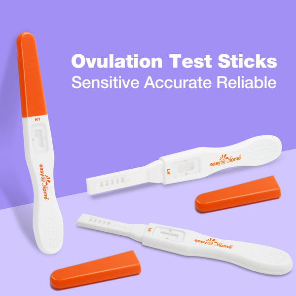 Easy@Home 25 Ovulation Predictor Kit Test Sticks, Powered by Premom App, Midstream, 25 Count