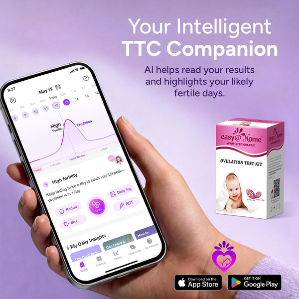Easy@Home Ovulation & Pregnancy Test Strips Kit - 25 LH Ovulation Strips + 10 HCG Pregnancy Tests - Accurate Fertility Tracker (OPK) - Compatible with Premom App