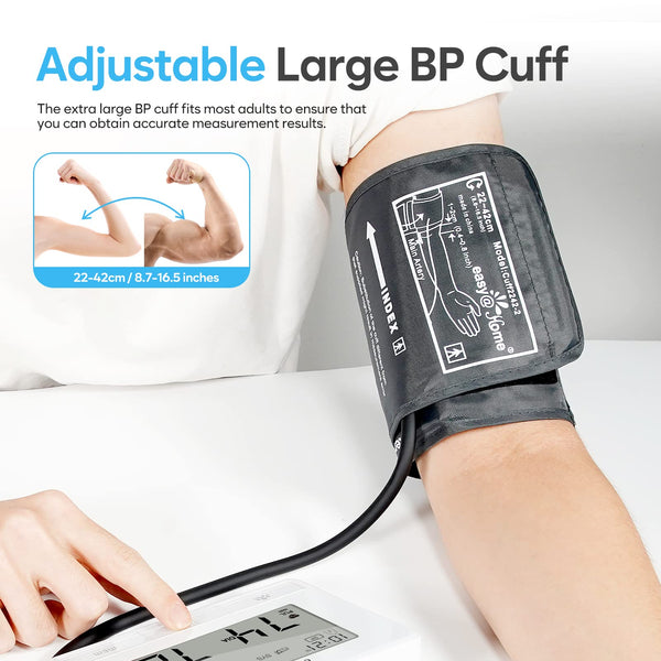 Easy@Home Blood Pressure Monitors for Home Use: Accurate Upper Arm BP Machine with Large Cuff | Automatic Tensiometre with Large LCD Display | 2 Users | Dual Power Supply | No Bluetooth