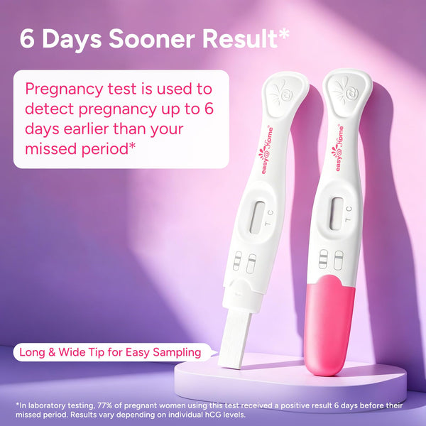 easy@Home Early Pregnancy Test: 6 Days Sooner Result* 10 MIU/mL Sensitivity | Early Detection Pregnancy Stick - Fast & Rapid hCG Tests for Home Use - 3 Count