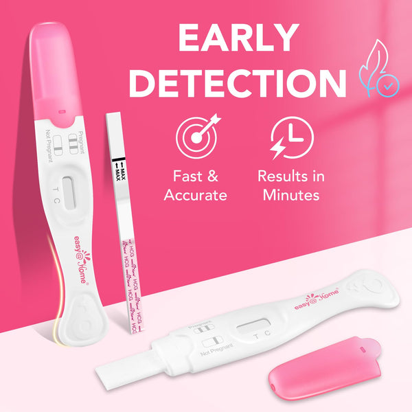 Easy@Home 9 Count Pregnancy Tests: 3 Early Detection Pregnancy Sticks & 6 Reliable Precise Pregnancy Test Strips - Instant Readings in Minutes | 9 Counts