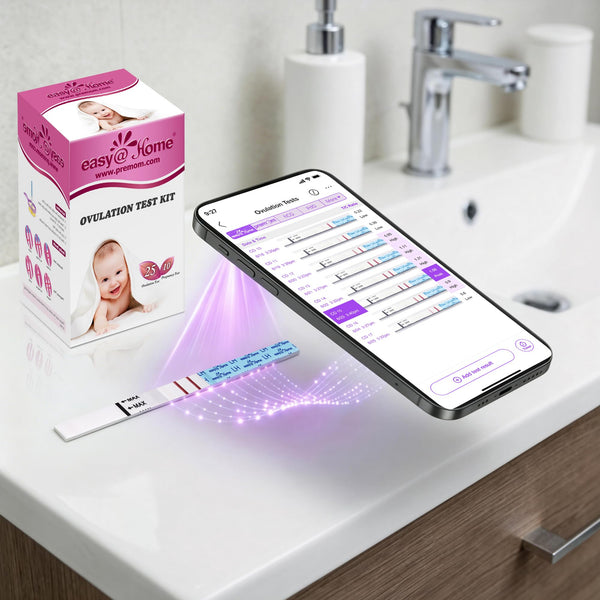 Easy@Home Ovulation & Pregnancy Test Strips Kit - 25 LH Ovulation Strips + 10 HCG Pregnancy Tests - Accurate Fertility Tracker (OPK) - Compatible with Premom App
