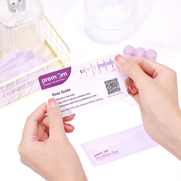 Premom Quantitative Ovulation Predictor Kit: 25 Ovulation Test Strips + 5 Pregnancy Test Strips Combo, with Smart Digital Ovulation Reader App - Accurate Numerical LH Tests