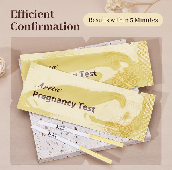 Areta Pregnancy Test Strips: 50-Pack hCG Tests, Highly Accurate and Rapid Results for Early Detection The Day After Your Missed Period | Expiration Date 11/24/2026