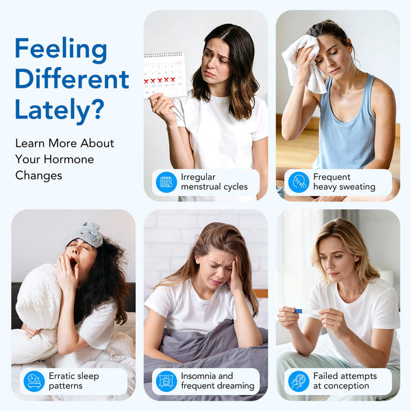 Easy@Home FSH Test Kit for Women, 5 Tests - Midstream Hormone & Cycle Tracking, Compatible with Premom App