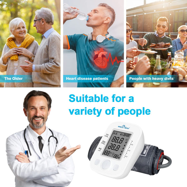 Easy@Home Digital Upper Arm Blood Pressure Monitor with Cuff, Battery, Bag