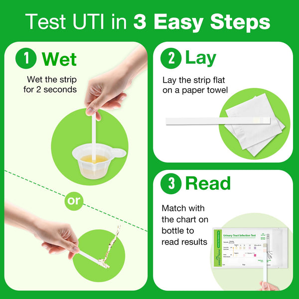Easy@Home UTI Test Strips: Highly Accurate Urinary Tract Test Kit for Women Men, Bladder Infection Urine Testing, Quick Results, OTC Use (UTI - 5 Pack)