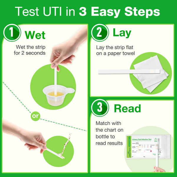 Easy@Home Urine Dip UTI Testing Strips - Home Health Check, 10 Pouches (UTI-10P)