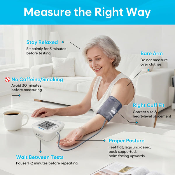 Easy@Home Digital Upper Arm Blood Pressure Monitor with Cuff, Battery, Bag