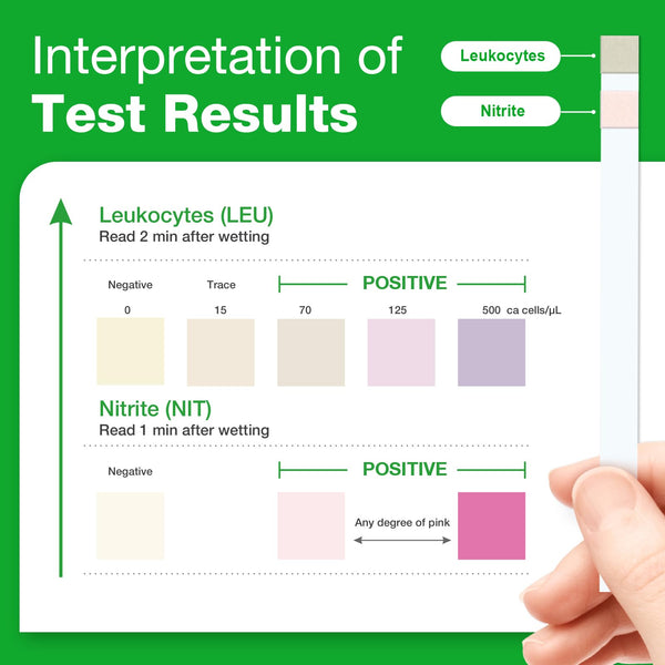 Easy@Home Urine Dip UTI Testing Strips - Home Health Check, 10 Pouches (UTI-10P)
