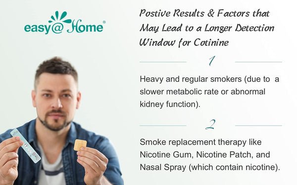 Easy@Home Nicotine Cotinine Urine Panel Dip Test Strips Kit- Sensitive Rapid Detection for Cotinine from Vaping Tobacco Cigarette Smoking Devices 200 ng/mL #ECOT-114