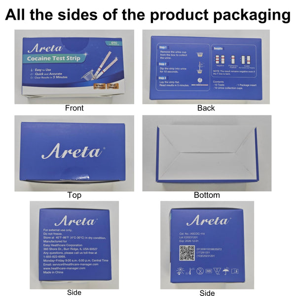 Areta Marijuana Test Strips: THC Drug Urine At Home Testing Kits for Over the Counter Use  Result in 5 Minutes - Accurate drug Screen Test  50ng/mL Cutoff Level - #ASCOC-114+CUP:10+10 (40ML)