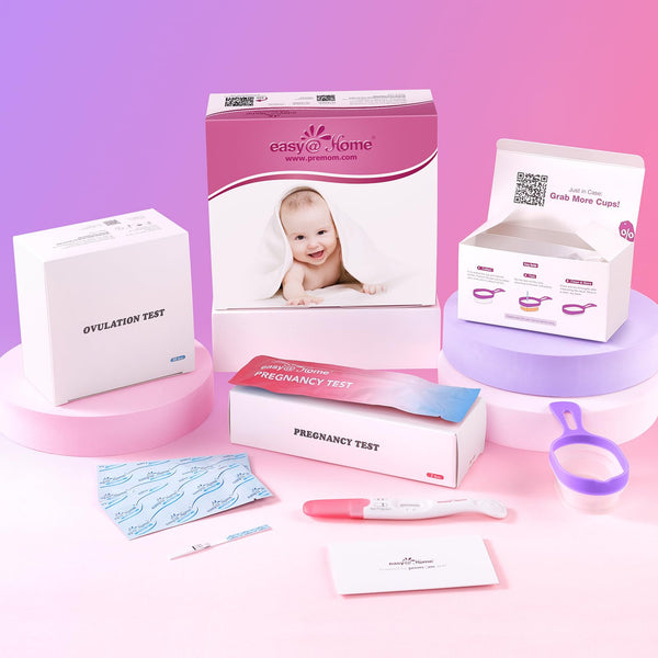 Easy@Home Ovulation & Pregnancy Test Kit: 50 Ovulation Test Strips + 3 Pregnancy Tests + 2 Collapsible Pee Cups - Accurate LH Surge Tracking & Early hCG Detection & Hygienic Home Use Urine Cup for TTC