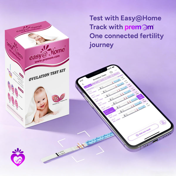 Easy@Home Ovulation & Pregnancy Test Strips Kit - 25 LH Ovulation Strips + 10 HCG Pregnancy Tests - Accurate Fertility Tracker (OPK) - Compatible with Premom App