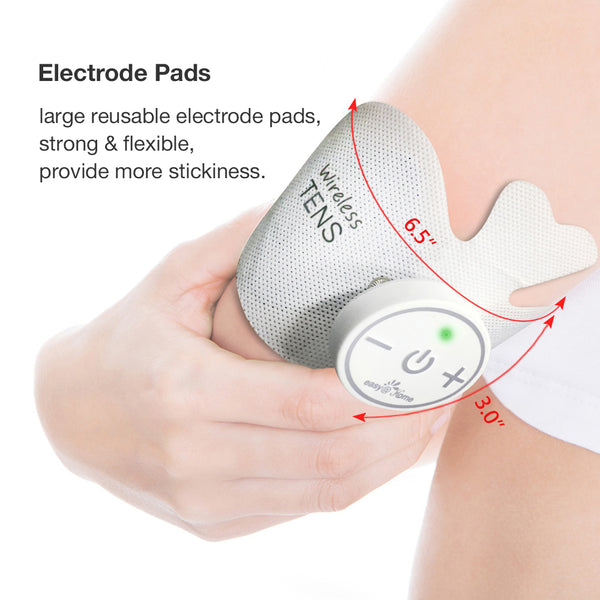 Easy@home Tens Unit Wireless Electrode Pads Self Stick Carbon Pads, 4 pack 6.5" x 3" Reusable - Non Irritating Design Pulse Massagers Replacement ETP015-8 pads
